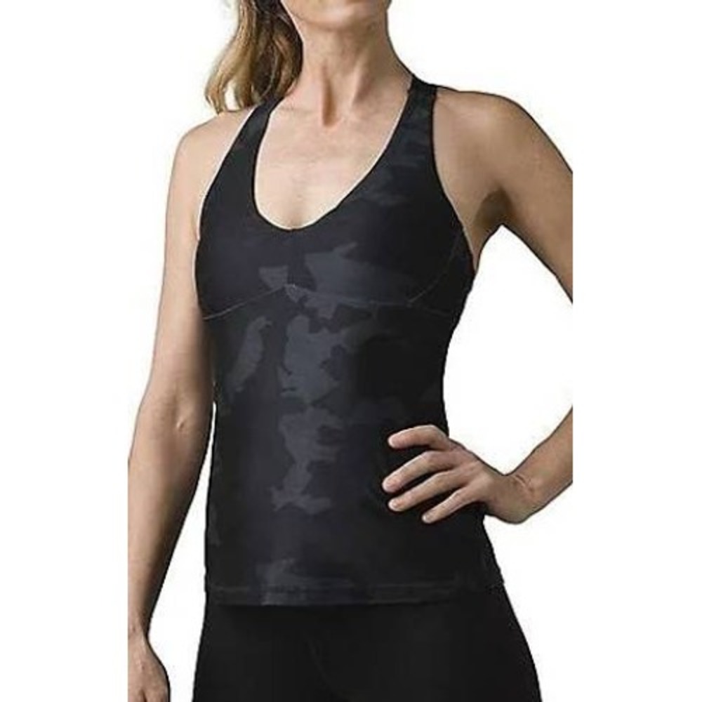 NWT Prana Layna Bra Tank Black Camo Size XS Yoga Workout Top